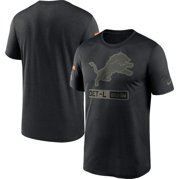 Men's Detroit Lions Black Salute To Service Performance T-Shirt 2020